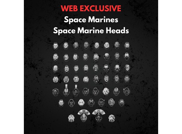 Space Marine Heads Warhammer 40K 