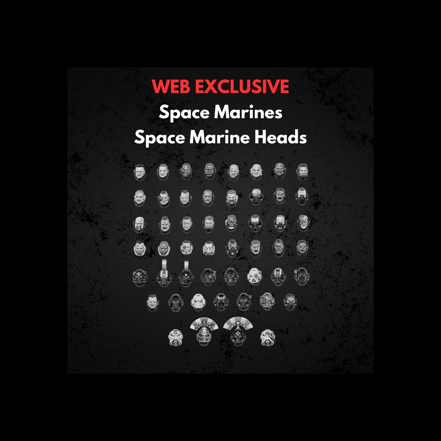 Space Marine Heads Warhammer 40K